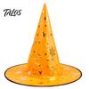 Decorative Wizard Hat Halloween Witch Hat, Adult Kids Cosplay Cone with Spider Black Web Star Decor, Gothic Party Costume Prop, Trick or Treat