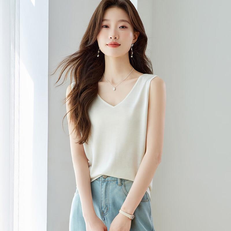 

Женская двусторонняя вязаная майка Srcr из 100% шелка-тусса L