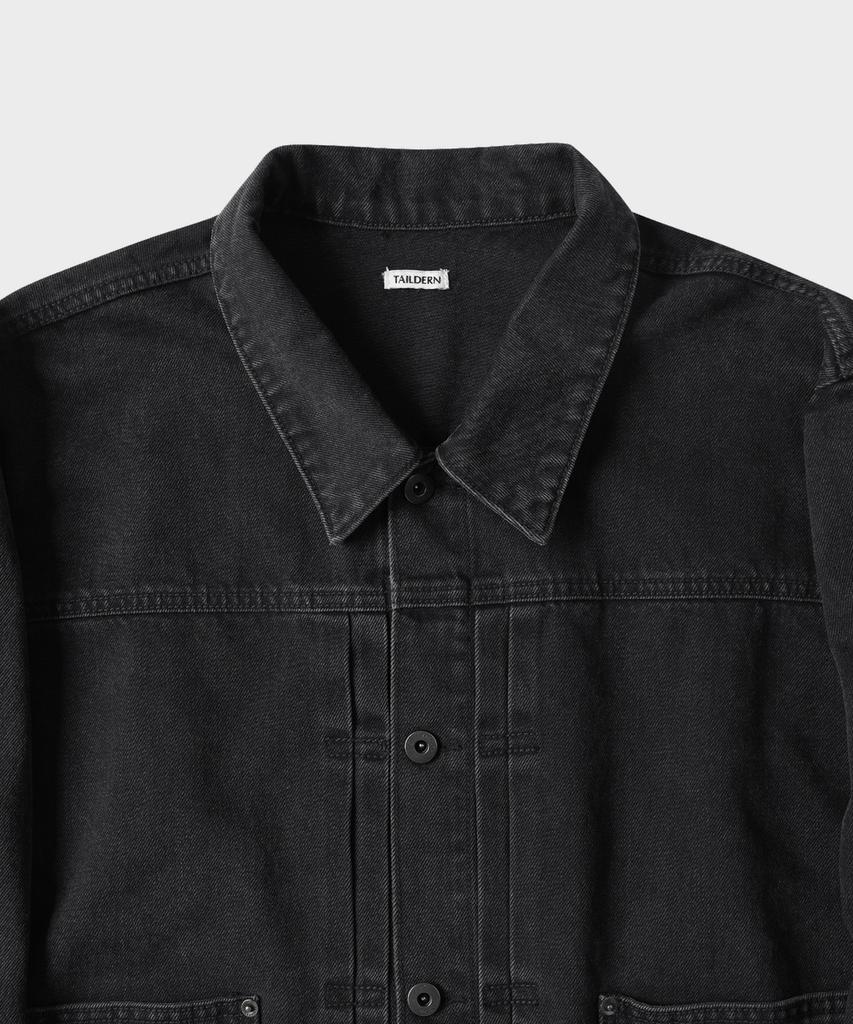 TAILDERN Mitchum Denim Trucker Jacket Black
