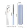 Stainless Steel Travel Cutlery Set: Fork, Spoon, Chopsticks with Portable Storage Box