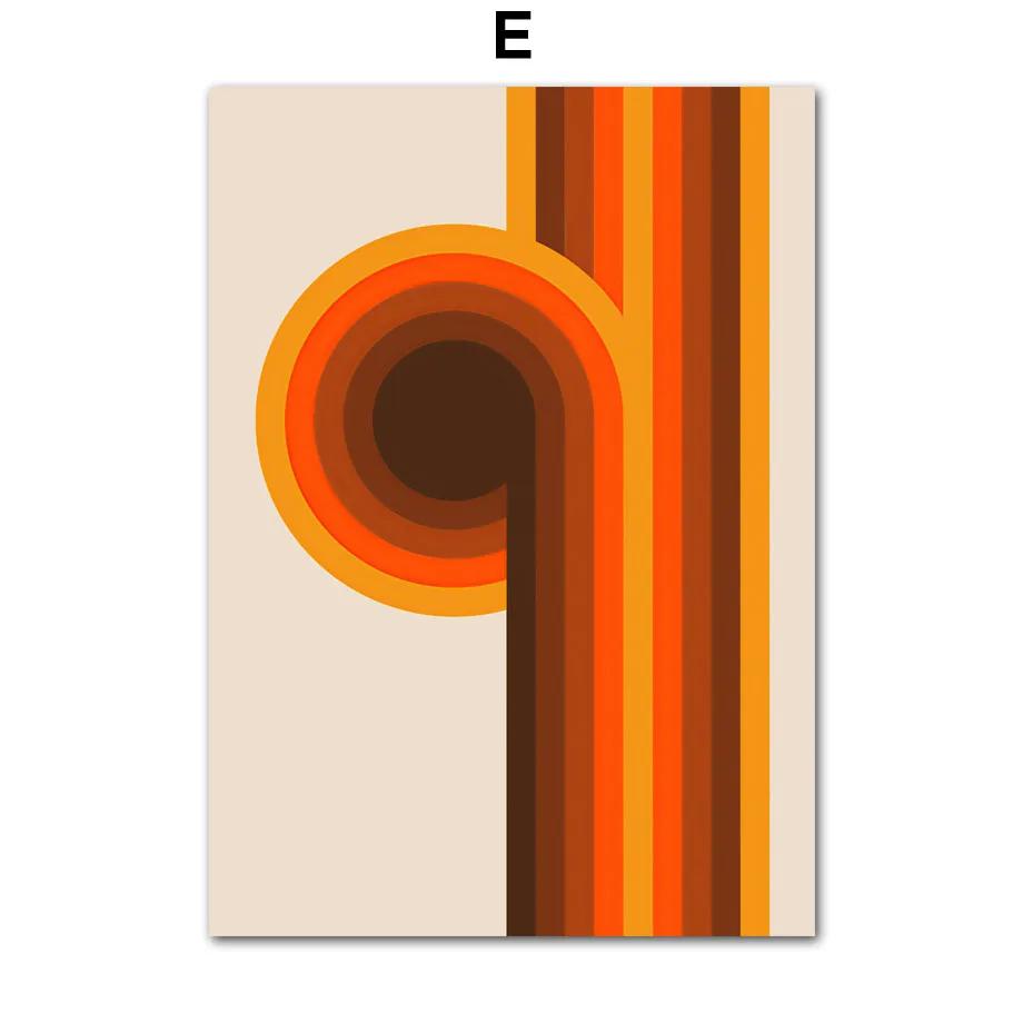 Retro 70s Stripes Art Prints, Sunset, Lip, Rainbow, Flower, Butterfly, Boho Poster, Canvas Painting, Wall Pictures, Living Room