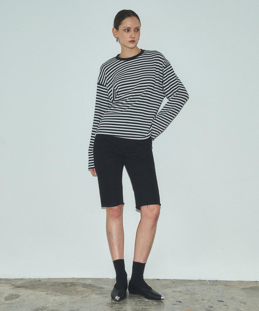 CITTA S/S Soft Cotton Striped T-Shirt_Ctt348 (White)