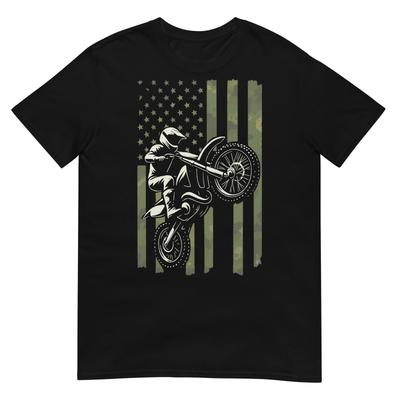 Motocross Us Flag Dirt Bike TShirt