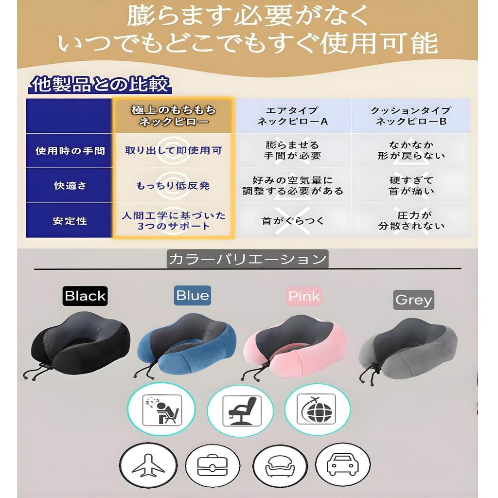 Neck Pillow Eye Mask Earplug Set Neck Pillow Airplane Comfort Item Memory Foam Neck Pillow Washable Cover Neck Pillow Portable Pillow Easy To Carry