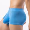 Pánské prodyšné boxerky z ledového hedvábí s velkým vakem Letní lehký styl Velká velikost Boxershortky se středně vysokým pasem