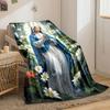 Virgin Mary Praying Floral Blanket  Printed Blanket for Living Room Bed Couch Lunch Break Soft Cozy Blanket for Friend's Festival Gift