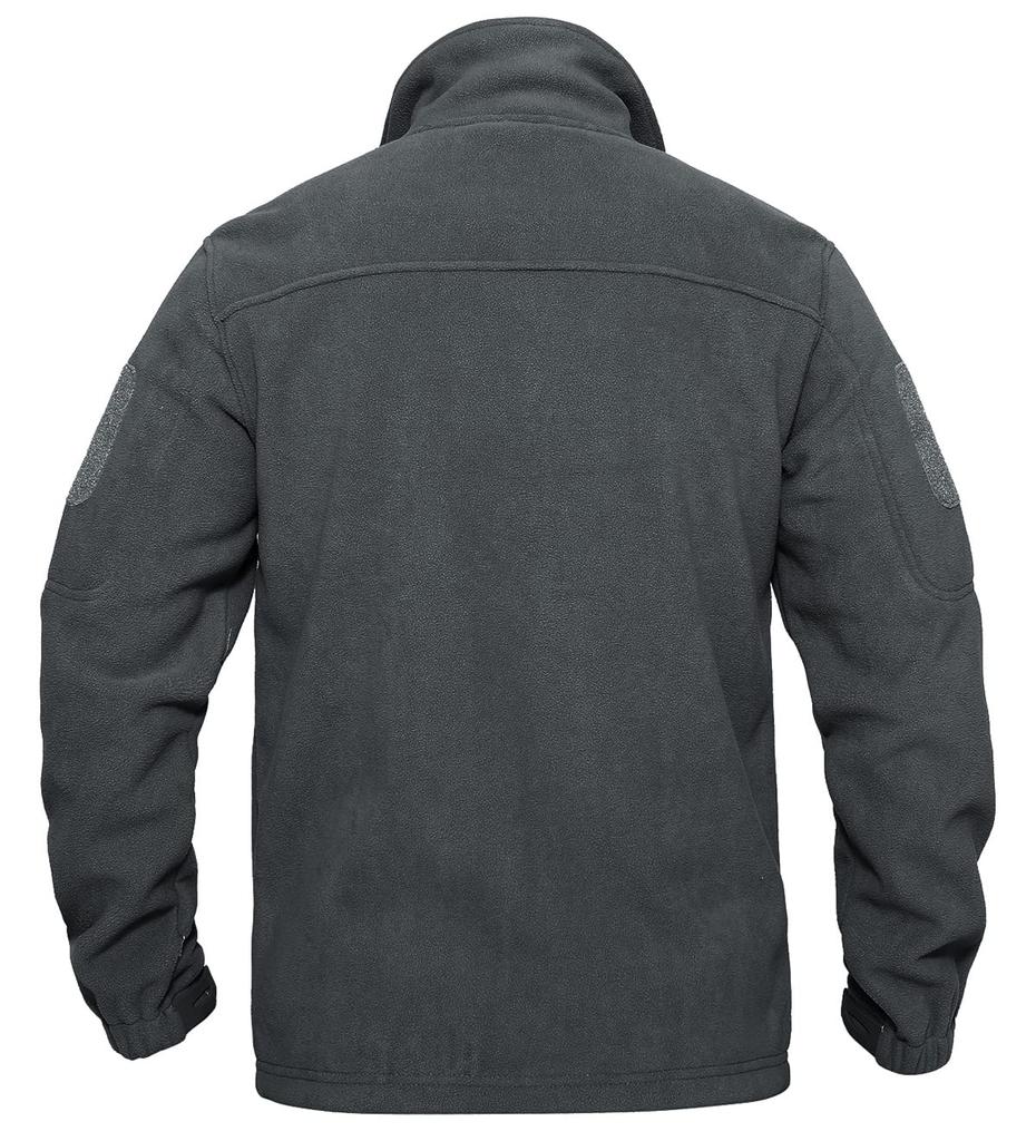 TACVASEN Tactical Winter Windproof Long Sleeve Thick Fleece Coat with Zipper Perfect for Everyday and Outdoor Dark Size 3XL Men's Blouson, Pockets,