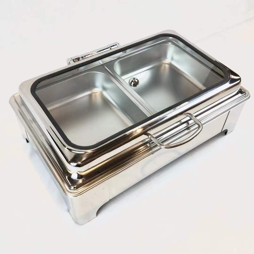 Stainless Steel Buffet Stove Electric Heating Square Hotel Dining Furnace Thicken Insulated Buffet Heating Stove