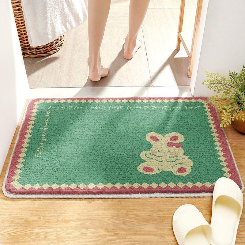 Bathroom Absorbent Floor Mat Household Cartoon Imitation Cashmere Non-slip Mat Toilet Toilet Door Carpet Dirt-resistant Foot Mat