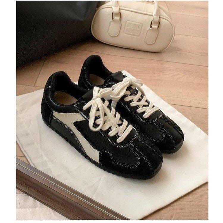 Huge versatile~ 2025 autumn new lace-up color matching inner height increase German training shoes women's retro versatile casual Forrest Gump shoes