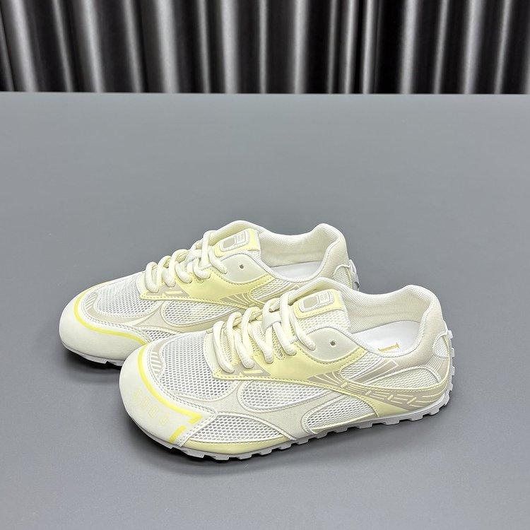 Leather Mesh Forrest Gump Shoes Women's 2025 Summer New Hollow Breathable Lace-up Thick-soled Thin Casual Sports Shoes Tide