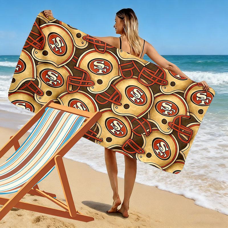 San Francisco 49ers Print Beach Towel, Large Soft Quick Dry Towel for Beach Camping Swimming