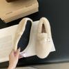 One-pedal belt buckle thick-soled outer wear inner height increase CM white fluffy shoes women's winter warm high-end cotton shoes