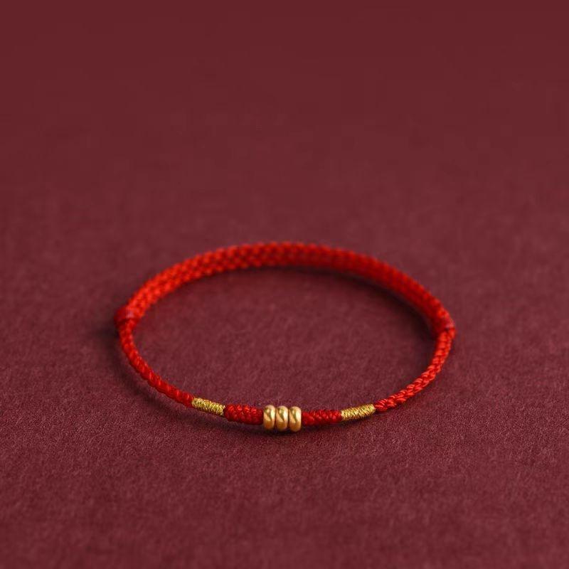 Red String Handmade Woven Bracelet Lucky Charm Adjustable Bracelet Good Fortune Bangles Couple Best Friends New Year Gift