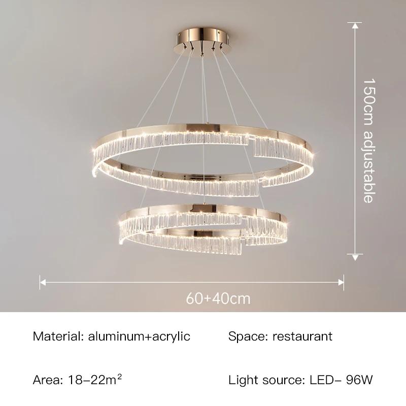 Nordic Design Luxury Living Room chandeliers Bedroom Dining Room Pendant Light Gloss Lamp Room Decoration Ring Lighting Fixture