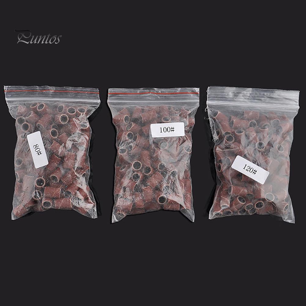 Punti Nail Art 100 Pezzi Buffer Abrasivo Banda Punte per Macchina Lima Trapano Anello Abrasivo Strumento