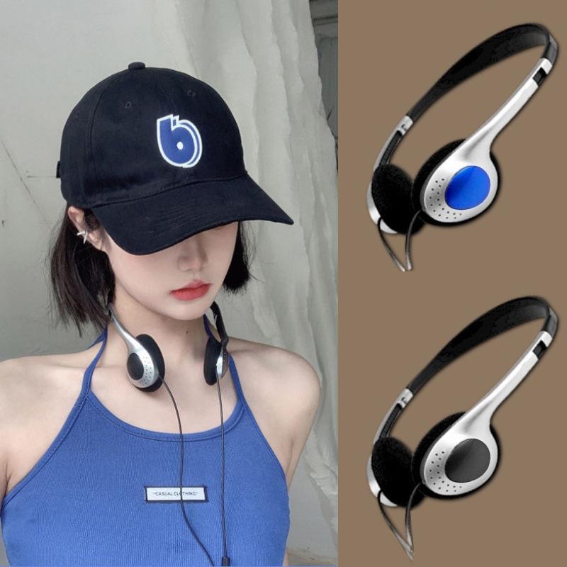 Personality Retro Headphones Millennium Y2K Style Headset Headset Over Ear Earbud Fashion Wired Headset
