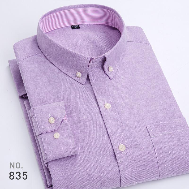 Trendy Korean-Style Striped Oxford Shirt for Young Men - Long & Short Sleeves Available