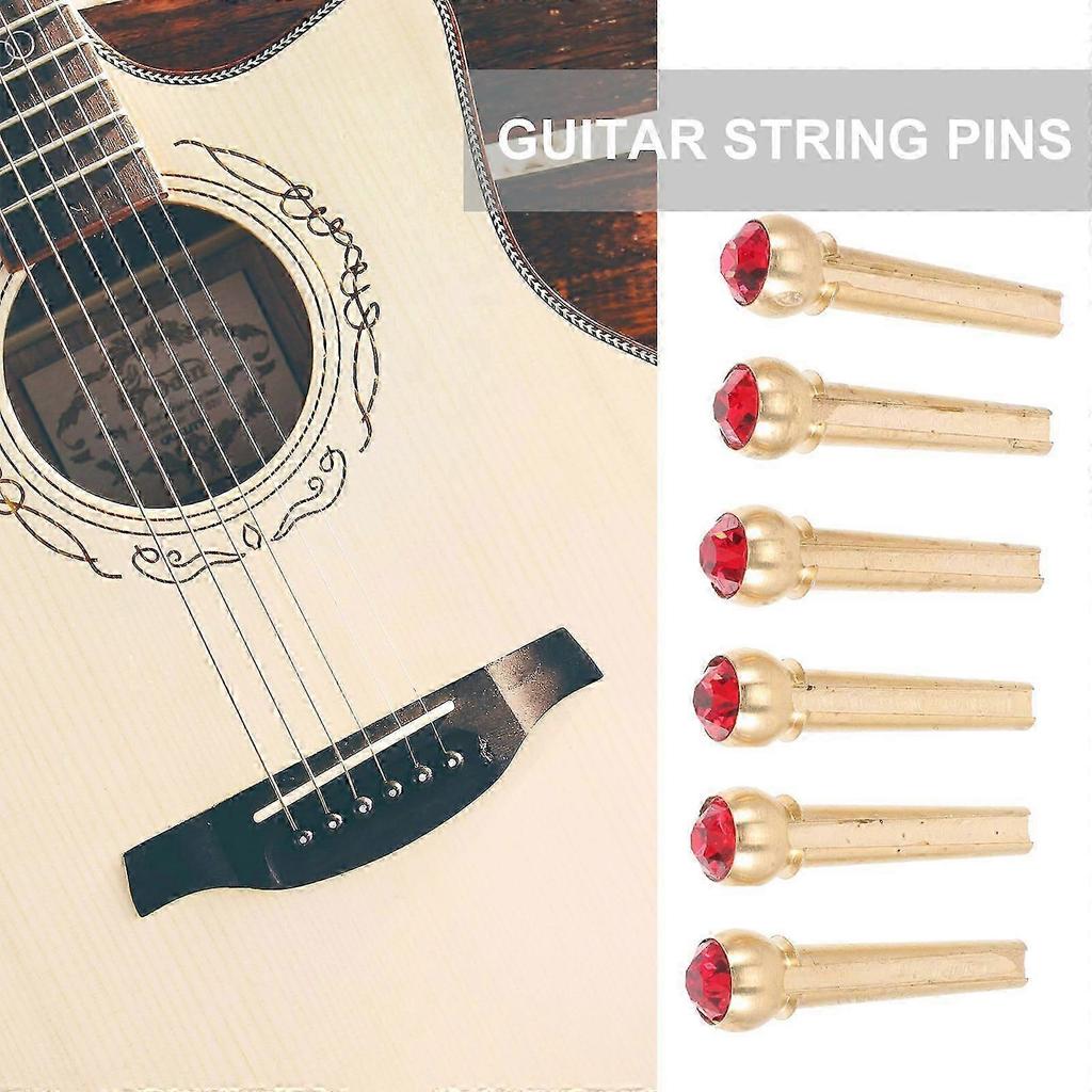 Copper Guitar Bridge Pegs Tuning Replacement Professional Guitarists Outdoor Use 2.8x0.7cm Simple Design 6Pcs