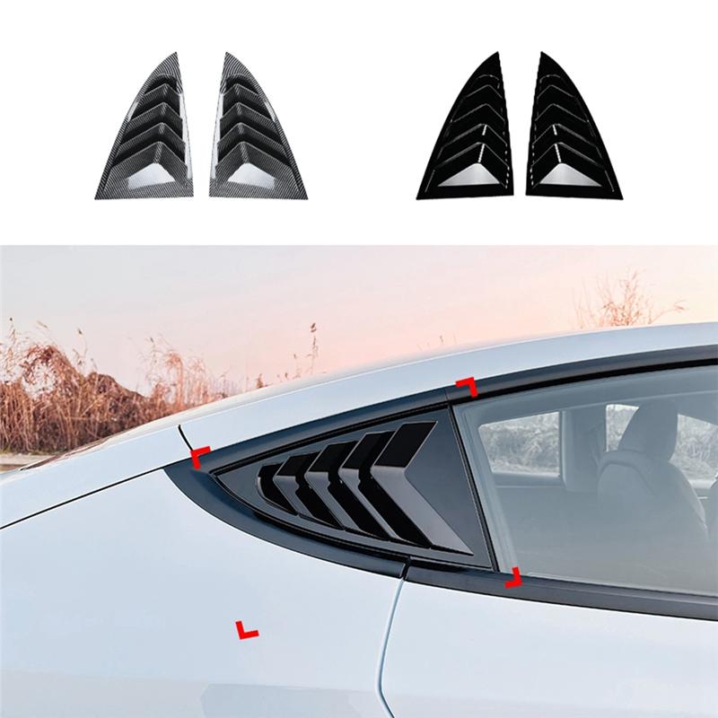 A03E-For Tesla Model 3 Highland 2024+ Rear Side Window Louvers Air Vent Scoop Shades Cover Blinds Spoiler