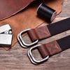 Fashion Casual Men Canvas Belt Double Ring Metal Buckle Colorful Waistband Luxury Jeans Belts for Women Strap Male Gray