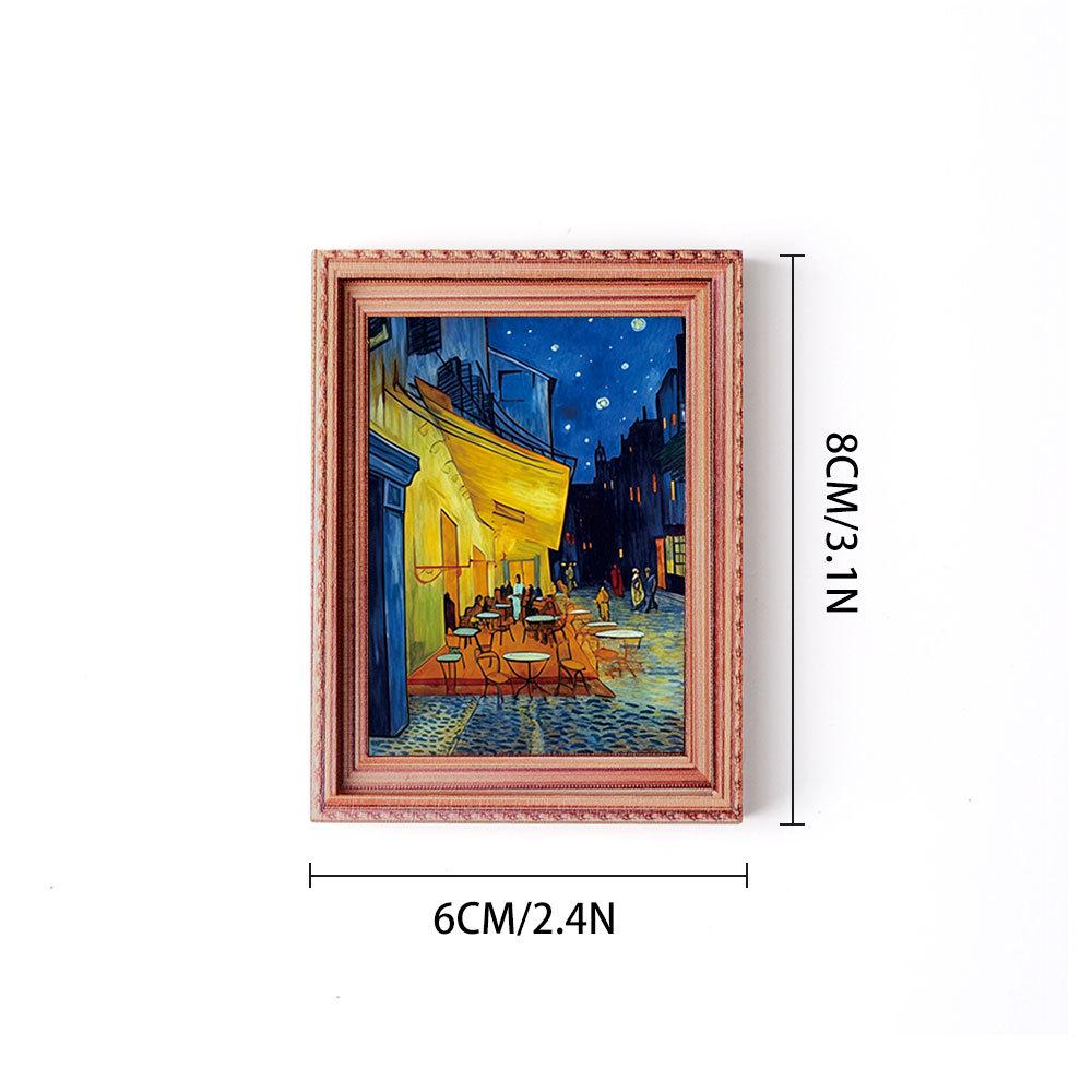 Van Gogh 3D Wooden Magnetic Stickers: Home Decor, Photo Frame Poster, Refrigerator Magnet Set
