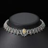 Colored Zircon Necklace Dress Dinner Full Diamond Collar Leaf Decoration Ladies Holiday Wear