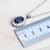 Srebro 925 Zestawy biżuterii ślubnej dla kobiet Niebieska cyrkonia Kostium Fine Jewelry Naszyjnik ślubny Kolczyki Pierścionki Bransoletki Zestaw wisiorków