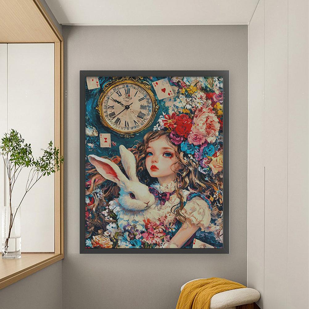 Full Embroidery Egyptian Cotton Thread 14CT Girl Cross Stitch Kit 85x110cm