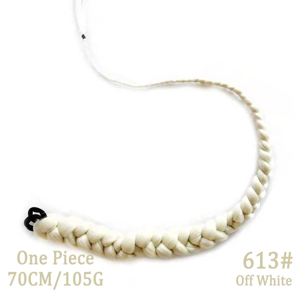 Synthetic Long Braid Ponytail Hair Extensions Fake Hair Pony Tail Wig for Black Women with Rubber Elastic Band