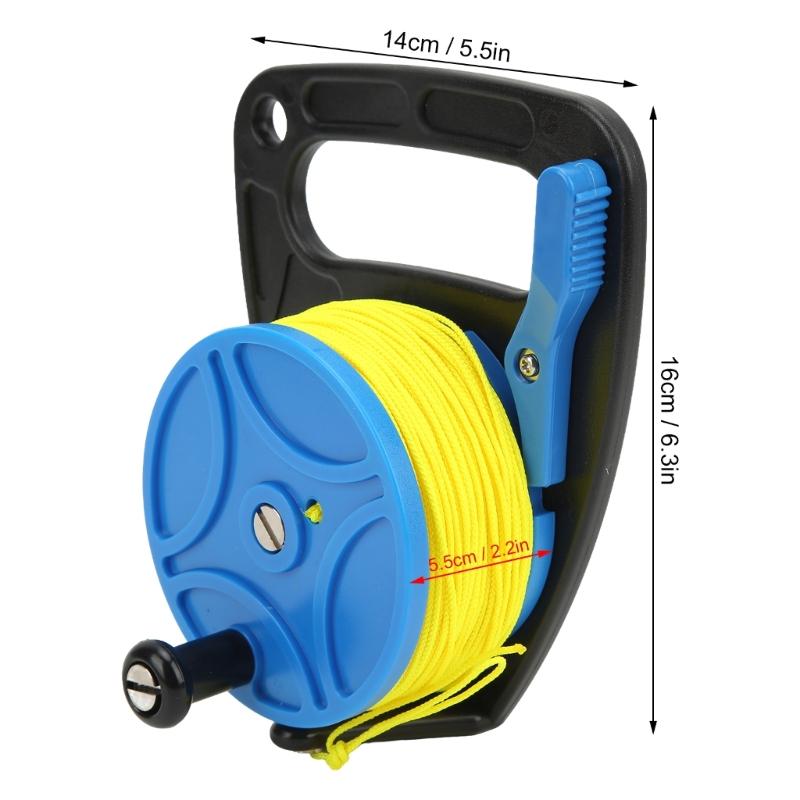 Scubas Ratchets Dives Reel with Handle Stop Switches High Visibility Retractable Line Diving Reel Finger Spool Easy Use