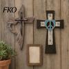 Vintage Decorative Wood Panels Rustic Christian Wall Decor, Large Wooden Religious Art, Farmhouse Art Spiritual Hanging Sculpture for Church