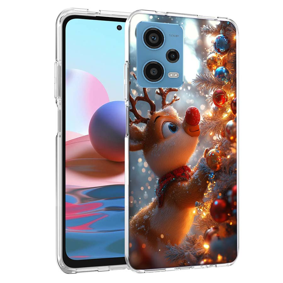 

Рождественский олень, украшенный снегом, чехол для телефона для Redmi Note 13 12 14 15 Pro Plus 13R 11 11T 11E 11S 10 Pro 10S 9 9S Cover C Redmi Note 14 5G