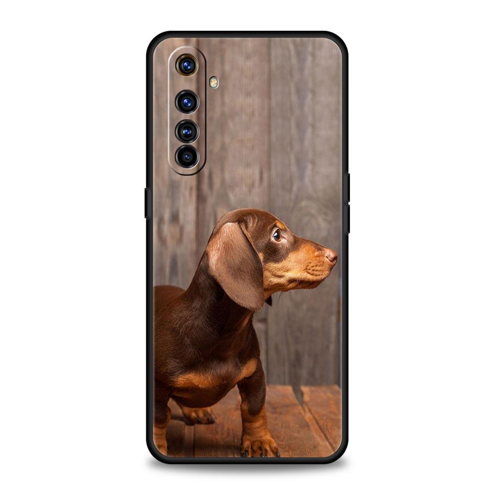 Dachshund Silhouette Dog cute Case For Realme 12 11 10 9 8 5G 7 6 GT5 GT3 GT2 Pro C21 C25 C35 For Realme GT Neo 2 3 3T 5 Cover