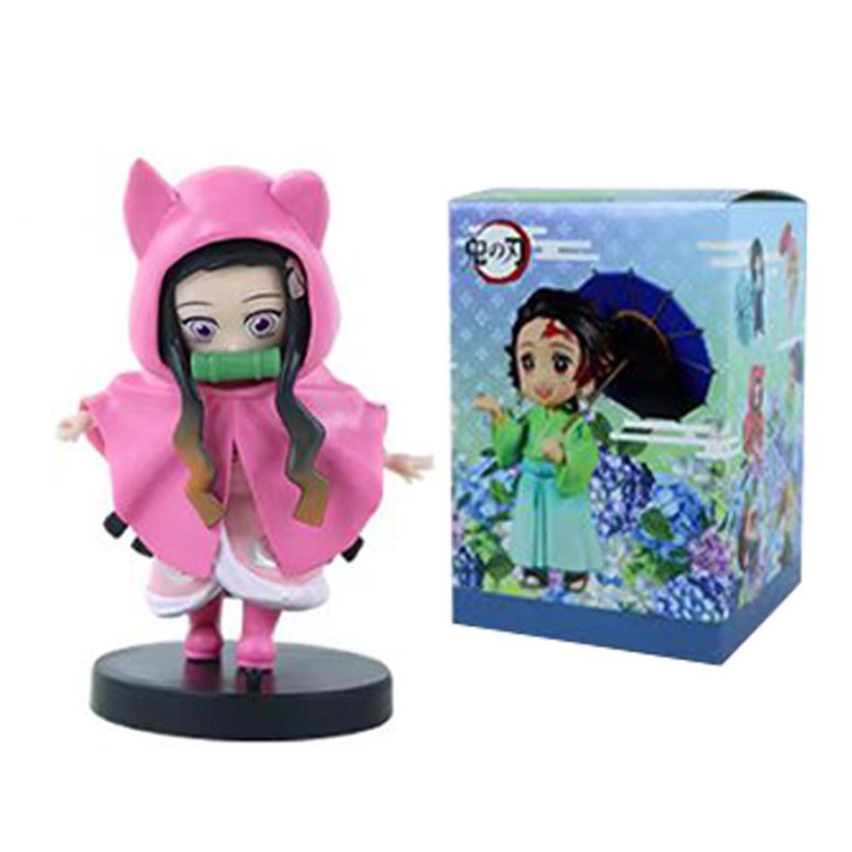 Anime Genuine Demon Slayer Action Figure Plum Rain Series Kochou Shinobu Tomioka Giyuu Kanroji Mitsuri Mystery Box Toy Gift