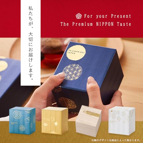 Aderia (ADERIA) [Premium Nippon Taste Sake Glasses, Fujin and Raijin Design Pair Set, 100ml, Made in Japan, Gift Boxed, S6226] Stylish glass sake cups