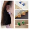 Fresh and Elegant Crystal Earrings In Orange, Sea Blue and Green Pastel Gradient Colors. Women's Light Luxury and Fashionable Earrings.