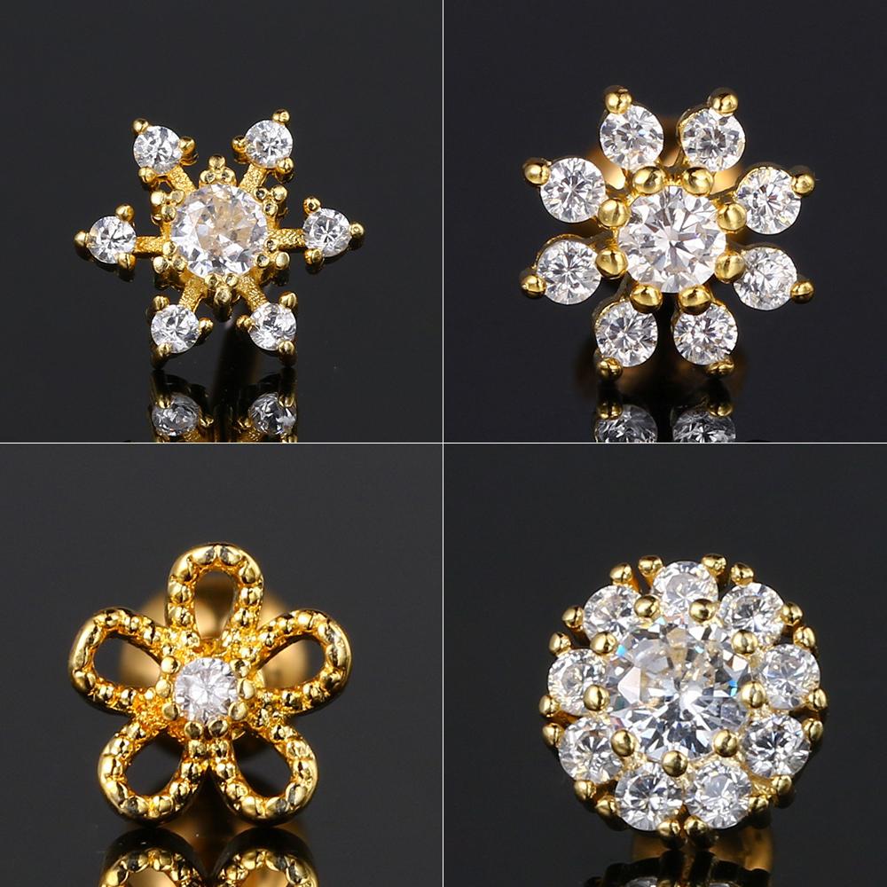 1ks Piercing do chrupavky Náušnice pro ženy Mini Zirkonový Květ Móda Piercing Helix Tragus Ušní Doplňky Šperky na tělo Dárek