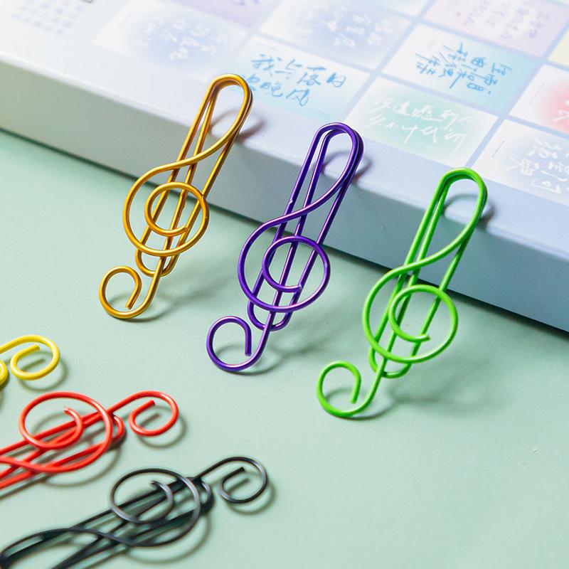 

20/50 шт. Металлические скрепки для бумаги в форме музыкальной ноты, закладки, канцелярские товары 20pcs разноцветный