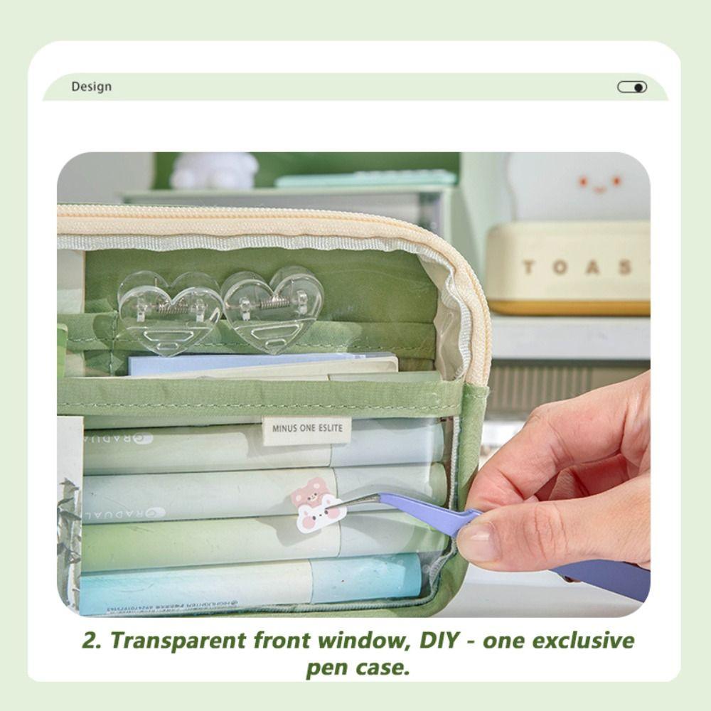 Transparent Pen Bag PVC Stationery Bag Multifunctional Pencil Case  Gift