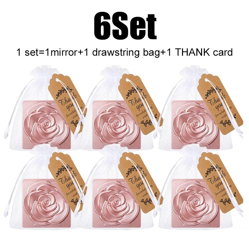 1-12PCS Luxury Rose Mirror Gift Kit Suitable for Wedding Events Celebrations Party Souvenir Gifts Handheld Pocket Mirror Set ZYF