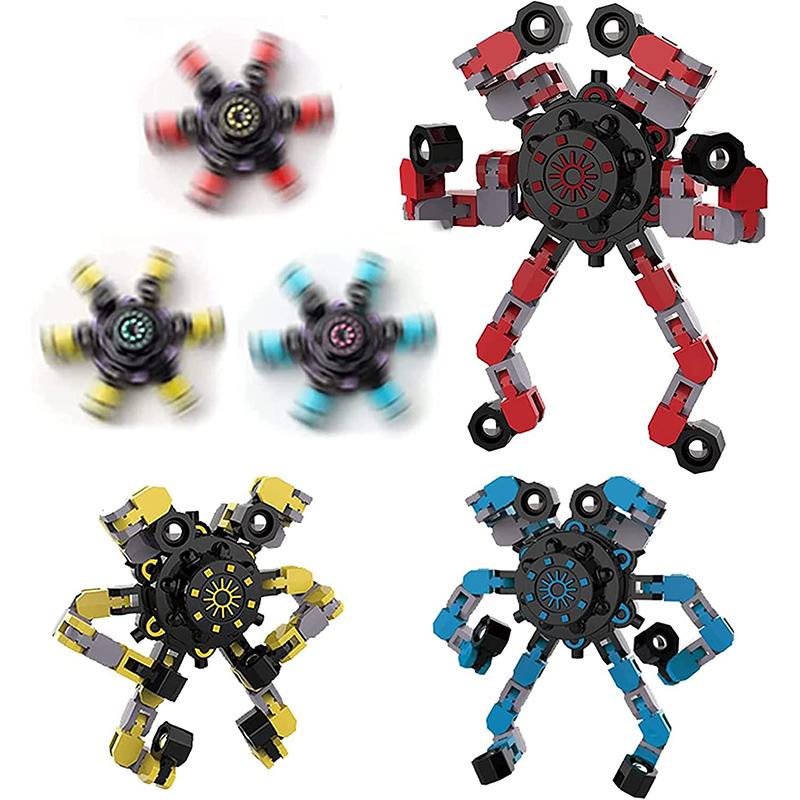 Trottola da Dito Giocattolo Catena Giocattolo Robot Robot Deformabile Fai da Te Robot Deformato Meccanico Spirale Twist Dito Decompressione Dito Bambini Adulti Pasqua