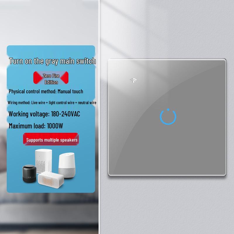 Zhengshang C4 Graffiti Smart WiFi+RF Switch, EU Standard, Voice-Controlled for Alexa & Google.