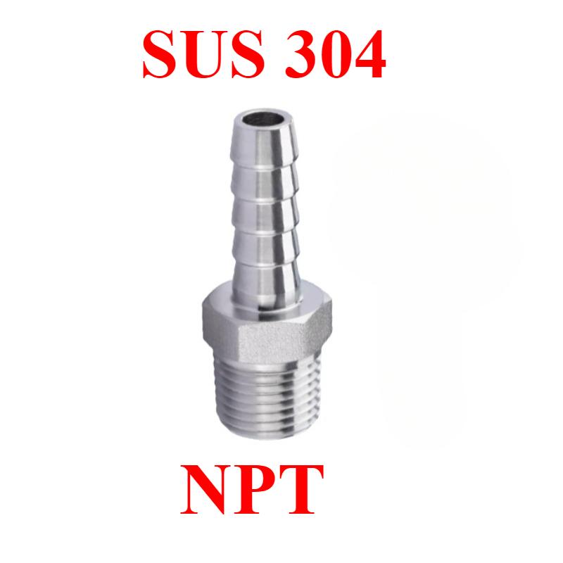 1/8" 1/4" 3/8" 1/2" 3/4" BSP NPT Male Female To 4 5 6 8 10 12 14 16 19 25 mm Hose Barb 304 Stainless Steel Pipe Fitting Connetor