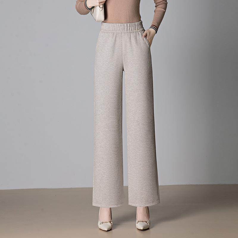 2025 High-Waisted Wide-Leg Pants for Middle-Aged Women, Casual Slimming Trousers for Mothers (Autumn/Winter)