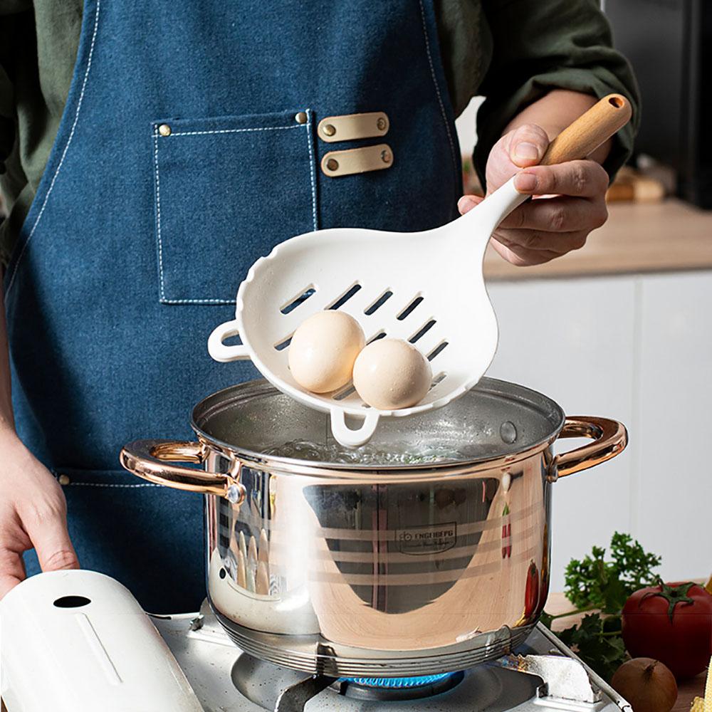 1Pcs Long Silicone Colander Non-Stick Cooking Strainer Heat Resistant Filter Spoon Mesh Skimmer Oil Mesh Colander Kitchen Tool