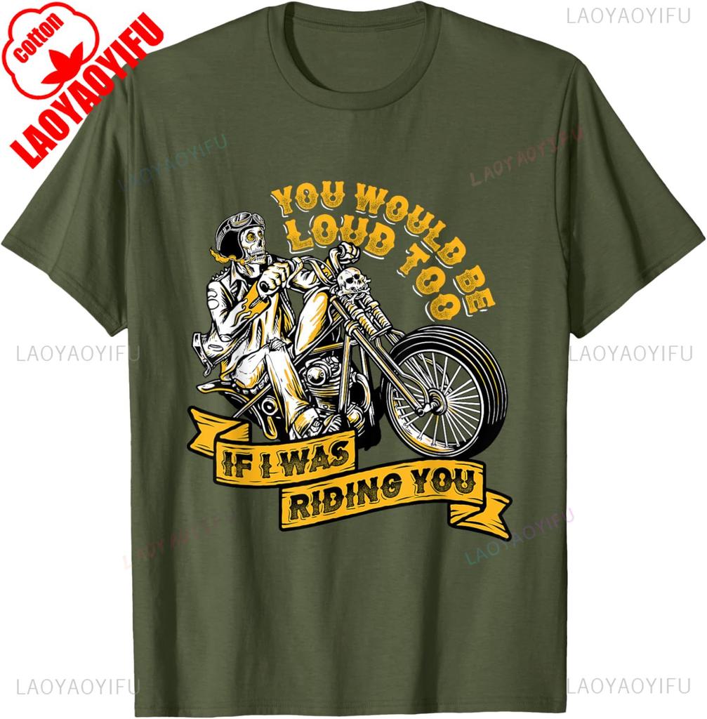 Mens Cotton Tshirt Men Motorcycling Biker TShirt Black Vintage T Shirt Streetwear XS3XL Regular Short Sleeve Street Fashion