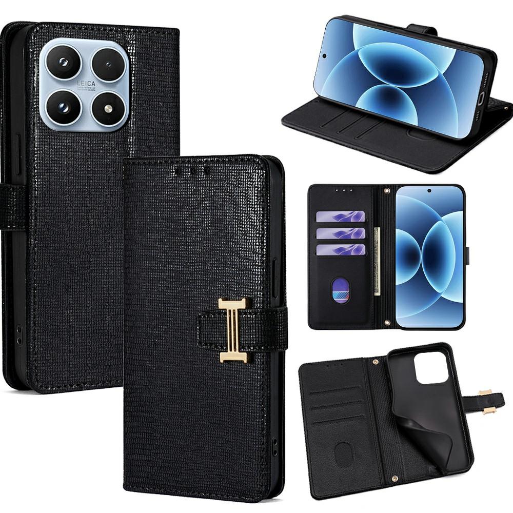 For Xiaomi 17 Case Metal I-Buckle PU Leather Wallet Phone Cover
