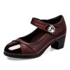 women light weight wine red office square heel pumps lady casual high quality black pu leather party shoes a6661z