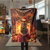 1Pc Cartoon Print Flannel Blanket, High Quality Comfortable for All Seasons, Home Decor, Warmth and Comfort, Perfect for Christmas Birthday Gift